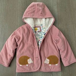 Mini Boden Pink Hedgehog Hooded Jacket 3-4Y